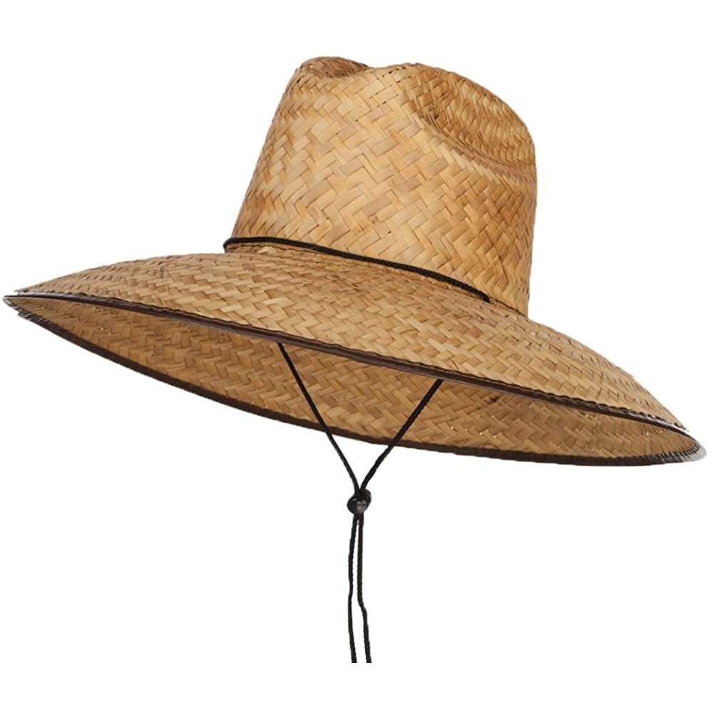 Sun Hats Men's Crushed Safari Straw Hat - Dark Natural - C9124YH0D3F $28.71