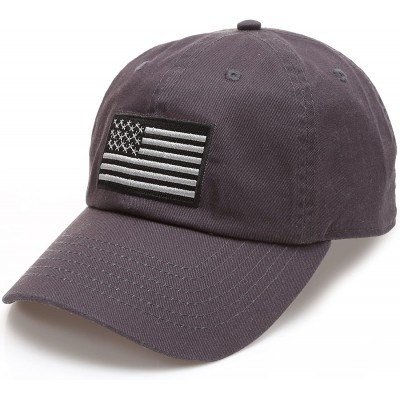 Baseball Caps Tactical Operator USA Flag Cotton Low Profile Baseball Cap with Adjustable Strap - Charcoal - C718EE7AA8E $12.74