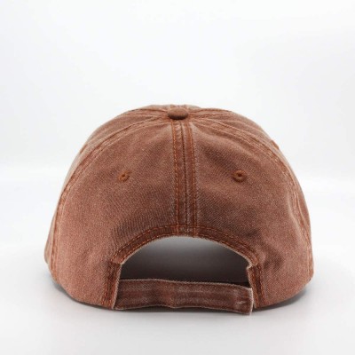 Baseball Caps Vintage Washed Cotton Adjustable Dad Hat Baseball Cap - 70 Orange - C812MSACR2T $14.15