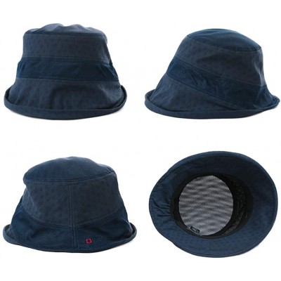 Sun Hats Fishing Bucket Hat for Men Women Foldable UPF50+ Chin Strap - 99749_navy Blue - CY12D6RDFQV $9.61