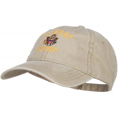 Baseball Caps US Army Retired Military Embroidered Washed Cap - Khaki - CC185ODM36Q $23.49