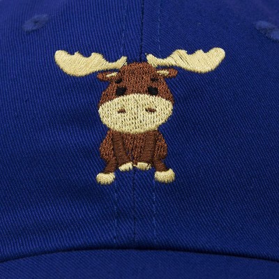 Baseball Caps Cute Moose Hat Baseball Cap - Royal Blue - CA18LZ70AGQ $12.52