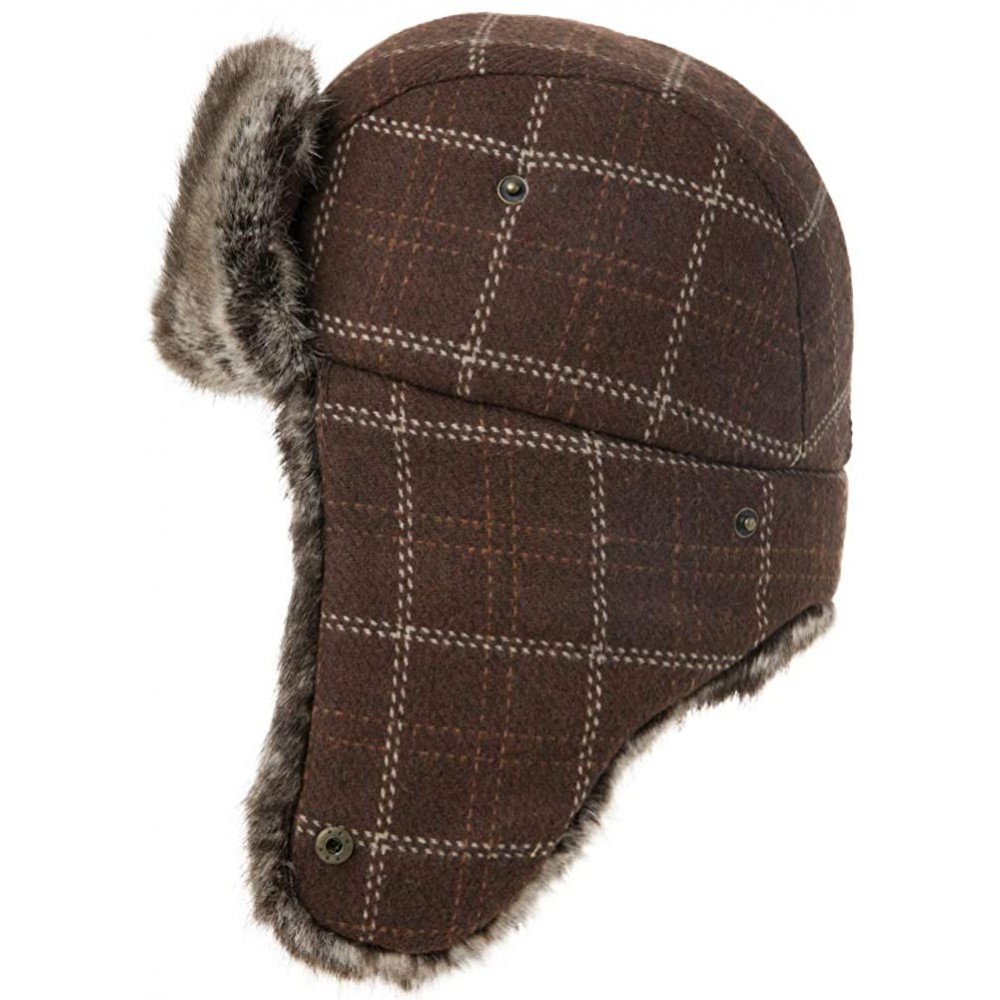 Bomber Hats Unisex Bomber Trapper Earflaps Russian Ushanka Winter Hat Hunting Cap 55-61cm - 00775-brown - CY192O93MNZ $30.87