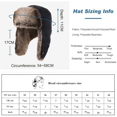 Bomber Hats Unisex Bomber Trapper Earflaps Russian Ushanka Winter Hat Hunting Cap 55-61cm - 00775-brown - CY192O93MNZ $30.87