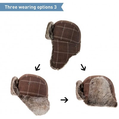 Bomber Hats Unisex Bomber Trapper Earflaps Russian Ushanka Winter Hat Hunting Cap 55-61cm - 00775-brown - CY192O93MNZ $30.87