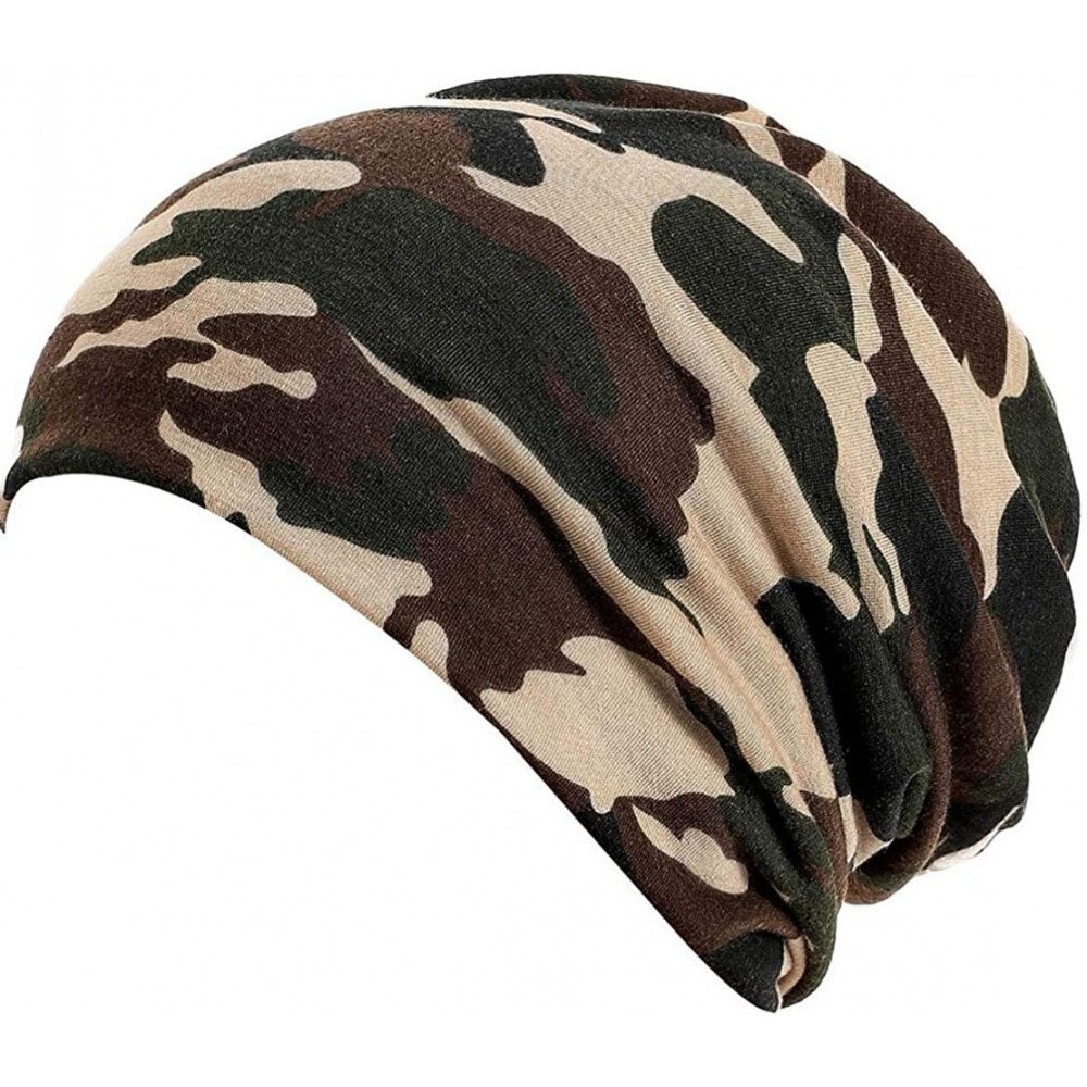 Skullies & Beanies Print Flower Cap Cancer Hats Beanie Stretch Casual Turbans for Women - Yellowcamo - C9198U0KN7Q $10.80