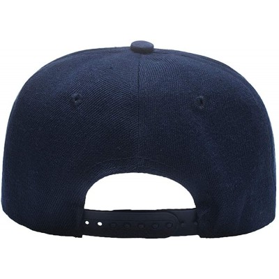 Baseball Caps Custom Embroidered Hip-hop Hat Personalized Adjustable Hip-hop Cap Add Your Text - Dark Blue - CA18H5H745G $20.94