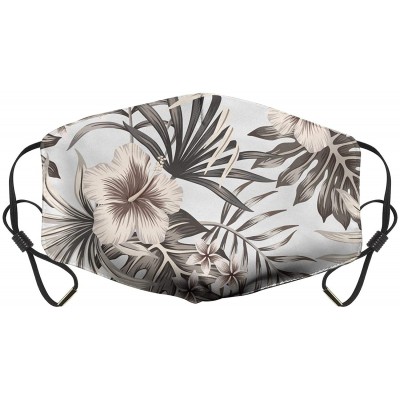 Balaclavas Tropical Hawaiian Monstera Adjustable Face Mask - Tropical Floral Hawaiian-11 - CU197XMQU4X $10.10