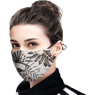 Balaclavas Tropical Hawaiian Monstera Adjustable Face Mask - Tropical Floral Hawaiian-11 - CU197XMQU4X $10.10