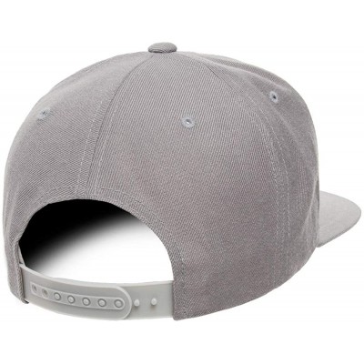 Baseball Caps Yupoong Premium Classic Snapback Hat - Flat Brim- Adjustable Ballcap w/Hat Liner - Silver - CC18GYZMAIK $13.64