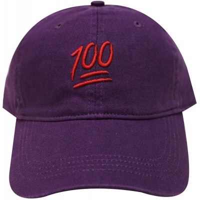 Baseball Caps Emoji 100 Cotton Baseball Dad Caps - Purple - CU12MZFBB6A $10.23