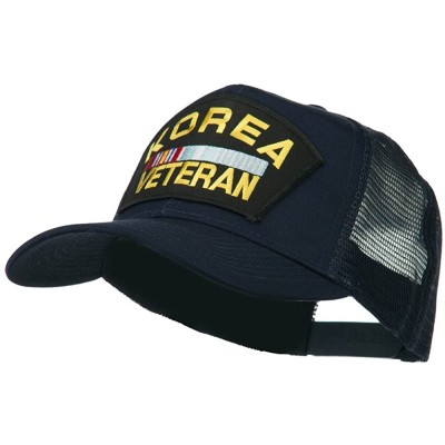 Baseball Caps Korea Veteran Military Patched Mesh Back Cap - Navy - CG11MJ40AOR $16.43