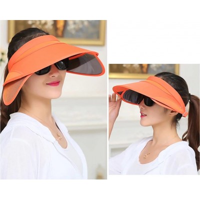 Sun Hats Womens Sun Hats with Retractable Visor Wide Brim Plastic Sun Visor UV Protection Summer Beach Fishing Hat Cap - CO18...