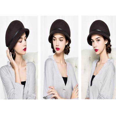 Berets Women's Belt Wool Beret Cap - Coffe - CL12MCICCZ5 $43.21