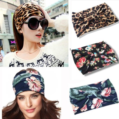 Headbands 3 Pack Women Wide Elastic Turban Head Wrap Headband Sports yoga Hair Band SK02-01 - 3 Pack(A01) - CC18UNQ7MQW $13.20