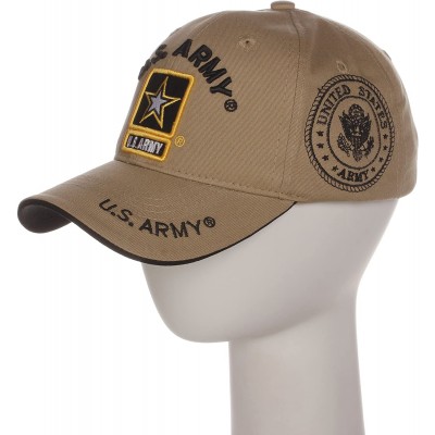 Baseball Caps US Army Official License Structured Front Side Back and Visor Embroidered Hat Cap - Gold Star Khaki - CY184XKWG...