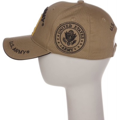 Baseball Caps US Army Official License Structured Front Side Back and Visor Embroidered Hat Cap - Gold Star Khaki - CY184XKWG...