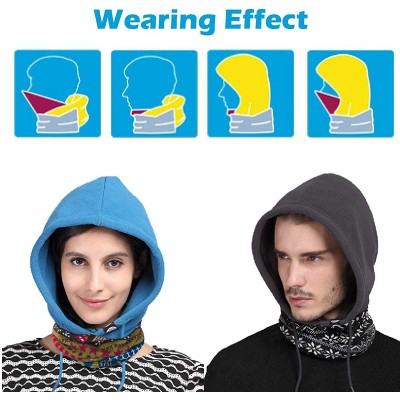 Balaclavas Balaclava Ski Face Mask Winter Hat Fleece Cold Weather Hooded Mask Neck Warmer - Pink - CY188GS0WC8 $9.65