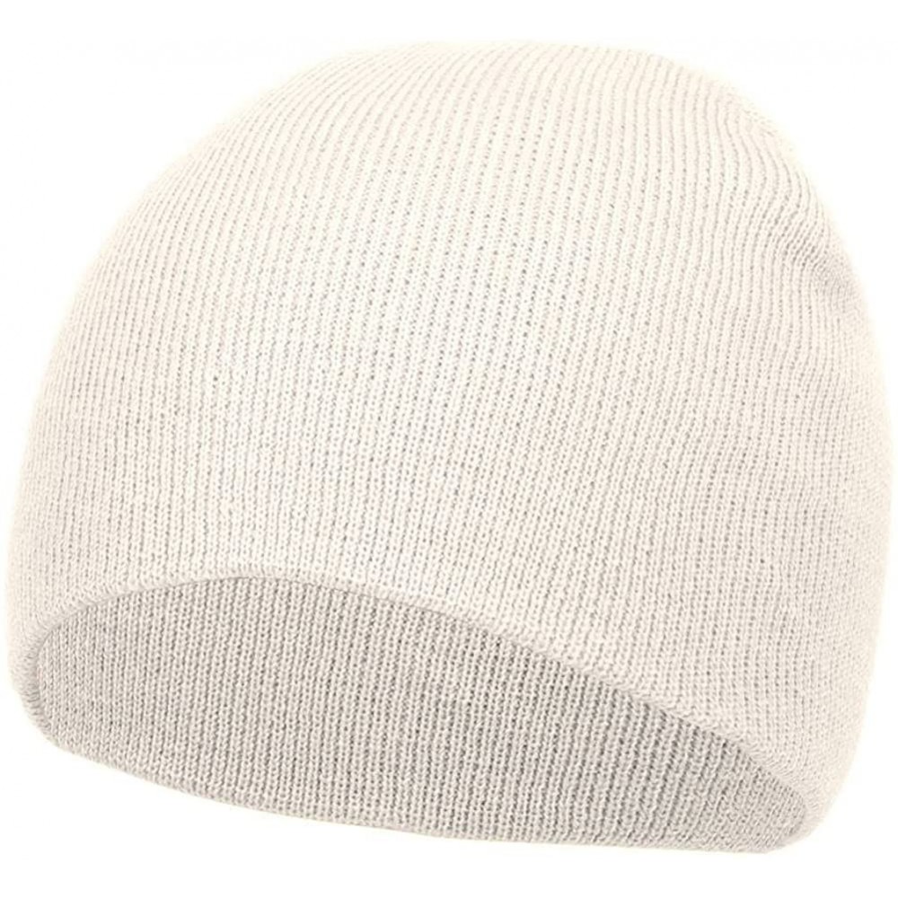 Skullies & Beanies Short Cuffless Beanies - White - C512MH0D9MN $8.74