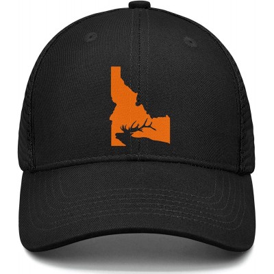 Baseball Caps Baseball Cap Idaho State Elk Hunting Snapbacks Truker Hats Unisex Adjustable Fashion Cap - Black-4 - CI194EQD3A...