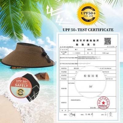 Sun Hats Rollup Straw Sun Visor Foldable Wide Brim Travel Hat Freesize Ponytail Fashion - 00765_brown - CP18T93ILRH $14.43