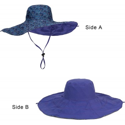 Sun Hats Women's One Size Reversible - Indigo Cats - CP18OEITSY7 $34.25