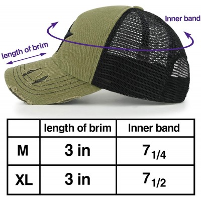 Baseball Caps Star Embroidery tri-Tone Trucker Hat Adjustable Cotton Baseball Cap - Olive - C118Q0UEN2Q $25.94