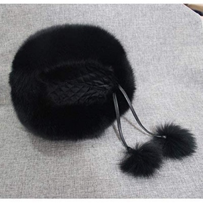 Bomber Hats New Women's Real Fox Fur Hats Leather Outdoor Warm Winter Hats - Red Wine - C518I3YRO2X $44.74