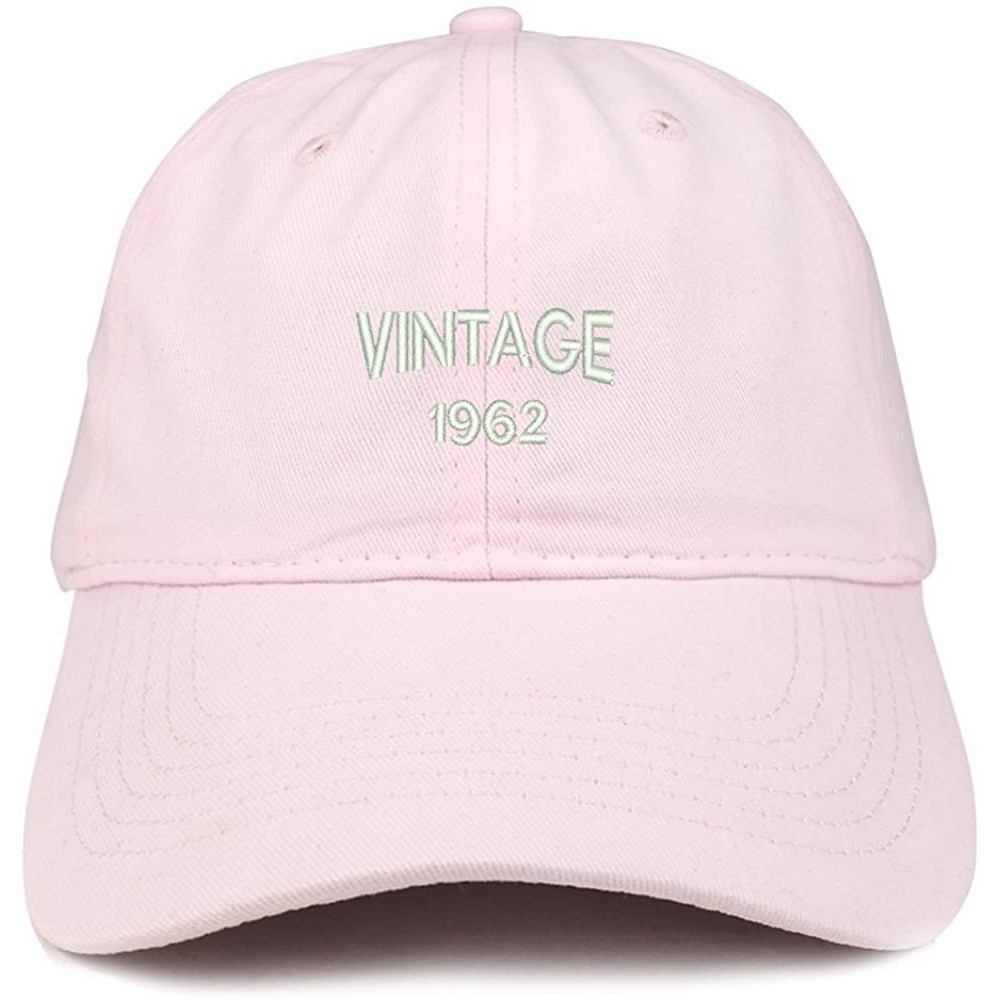 Baseball Caps Small Vintage 1962 Embroidered 58th Birthday Adjustable Cotton Cap - Light Pink - CL18C6M0AX2 $14.33