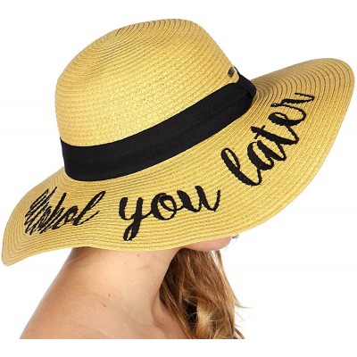 Sun Hats Beach Hats for Women - Embroidered Floppy Wide Brim Paper Straw Sun Hats for Women Summer Hat Foldable - CK18DNKTWTG...