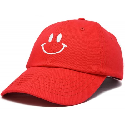 Baseball Caps Smile Baseball Cap Smiling Face Happy Dad Hat Men Women Teens - Red - CR18SIRY2QD $10.15