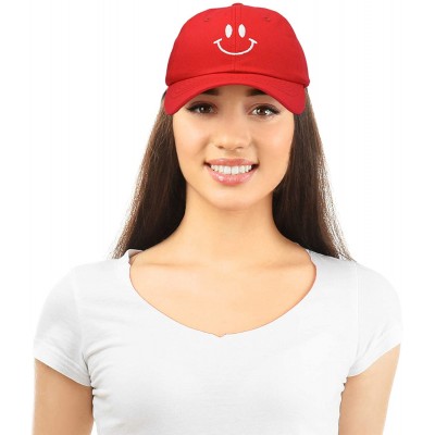 Baseball Caps Smile Baseball Cap Smiling Face Happy Dad Hat Men Women Teens - Red - CR18SIRY2QD $10.15