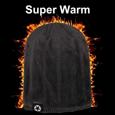 Skullies & Beanies Winter Beanie for Men Cable Knit Wool Fabric Warm Hat Thick Soft Stretch Caps 1-3 Pairs - CD18AIYIUXM $11.72