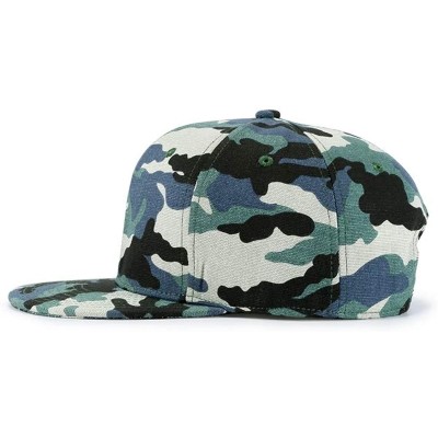 Baseball Caps Unisex Snapback Hats Adjustable USA Army Camouflage Flat Brim Baseball Cap - W180 - C818R8Q6HWA $13.36