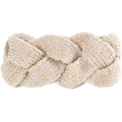 Cold Weather Headbands 4 Pack Knitted Sequin Headband Warm Crochet Chunky Ear Warmer for Women Teen Girls - CJ18YQCR580 $10.24