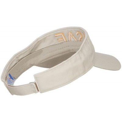 Visors USAF Embroidered Cotton Washed Visor - Stone - CC184WX4N5H $27.56