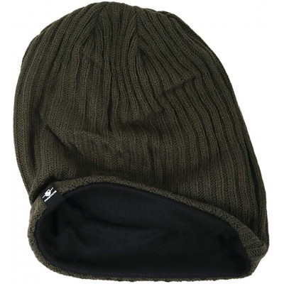 Berets Womens Knit Slouchy Beanie Ribbed Baggy Skull Cap Turban Winter Summer Beret Hat - Solid Green - CW18WD0NZ84 $13.95