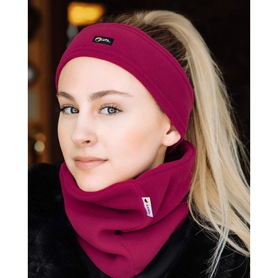 Cold Weather Headbands Canadian Handmade Unisex Triple-Layer Micro Fleece Headband - Fuchsia - CE18HE4D9GD $11.94