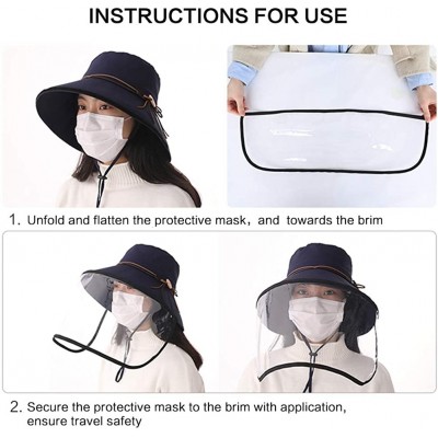 Sun Hats Small Head Women Packable SPF Sun Hat Bucket Chin Strap Summer Beach for Girls 54-56cm - 69046navy - CV198ORWSCO $23.85