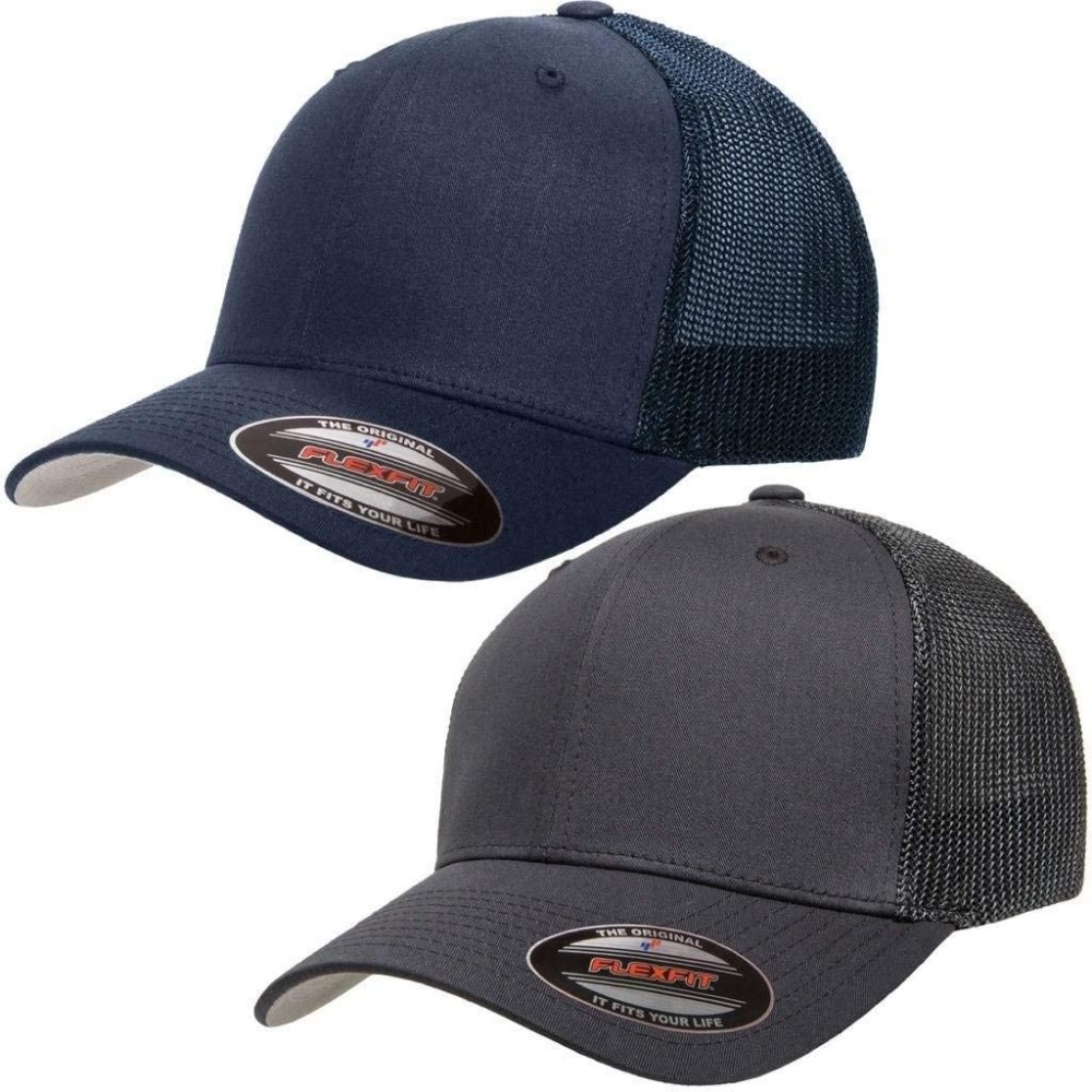 Baseball Caps Flexfit Trucker Hat for Men and Women - Breathable Mesh- Stretch Flex Fit Ballcap w/Hat Liner - CD18EUYS4HS $18.62