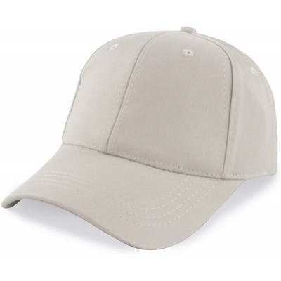 Baseball Caps Women's Ponytail Baseball Cap Messy High Bun Adjustable Plain Trucker Dad Hat - Cotton-beige - CC18N7LTN6T $11.22