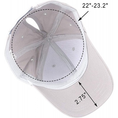 Baseball Caps Women's Ponytail Baseball Cap Messy High Bun Adjustable Plain Trucker Dad Hat - Cotton-beige - CC18N7LTN6T $11.22