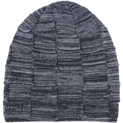 Skullies & Beanies Beanie Hat for Men and Women Winter Warm Hats Knit Slouchy Thick Skull Cap - 1 Navy - CF187GQXE65 $14.46