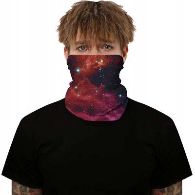 Balaclavas 3D Print Seamless Bandana Multifunctional Headwear Women Men for Dust Wind Sun Protection - Red Galaxy - CF199X6W3...