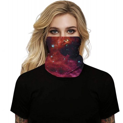 Balaclavas 3D Print Seamless Bandana Multifunctional Headwear Women Men for Dust Wind Sun Protection - Red Galaxy - CF199X6W3...