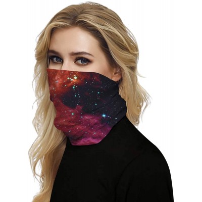 Balaclavas 3D Print Seamless Bandana Multifunctional Headwear Women Men for Dust Wind Sun Protection - Red Galaxy - CF199X6W3...