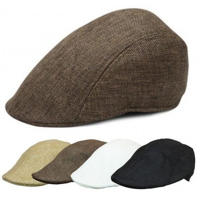 Newsboy Caps Men Golf Driving Sun Flat Cabbie Newsboy Unisex Herringbone Duckbill Ivy Hat Cap - Gray - CZ187KEY69S $7.91