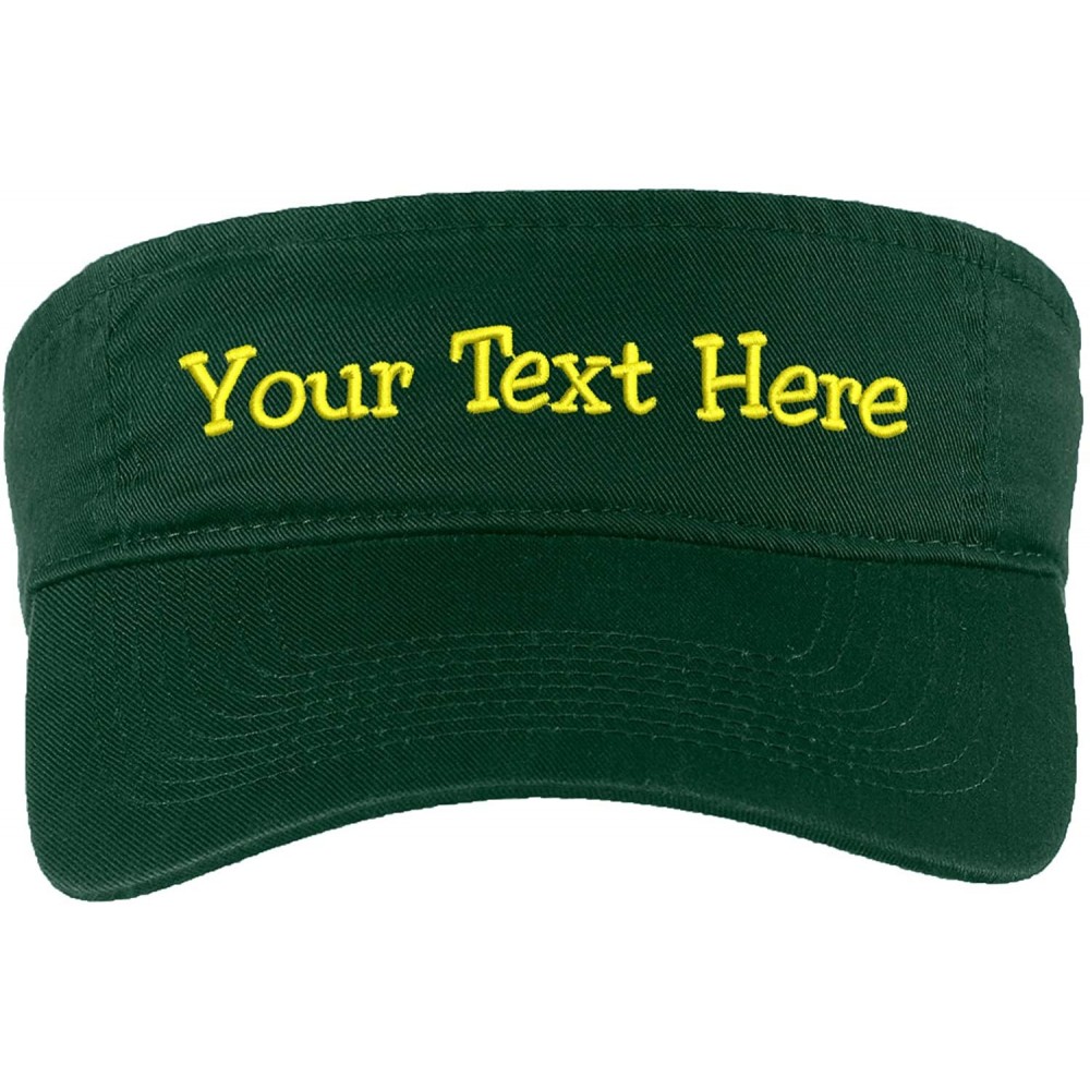 Visors Custom Visor Hat Embroider Your Own Text Customized Adjustable Fit Men Women Visor Cap - Hunter - C218SAXA8R3 $13.81