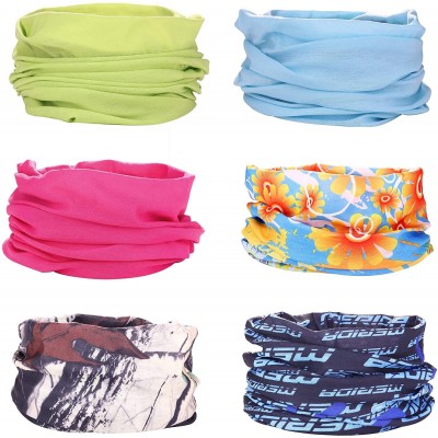 Balaclavas 6Pcs Face Bandana Neck Gaiter Multifunctional Headband Headwrap Balaclava - B - CT197XWE7ER $12.25