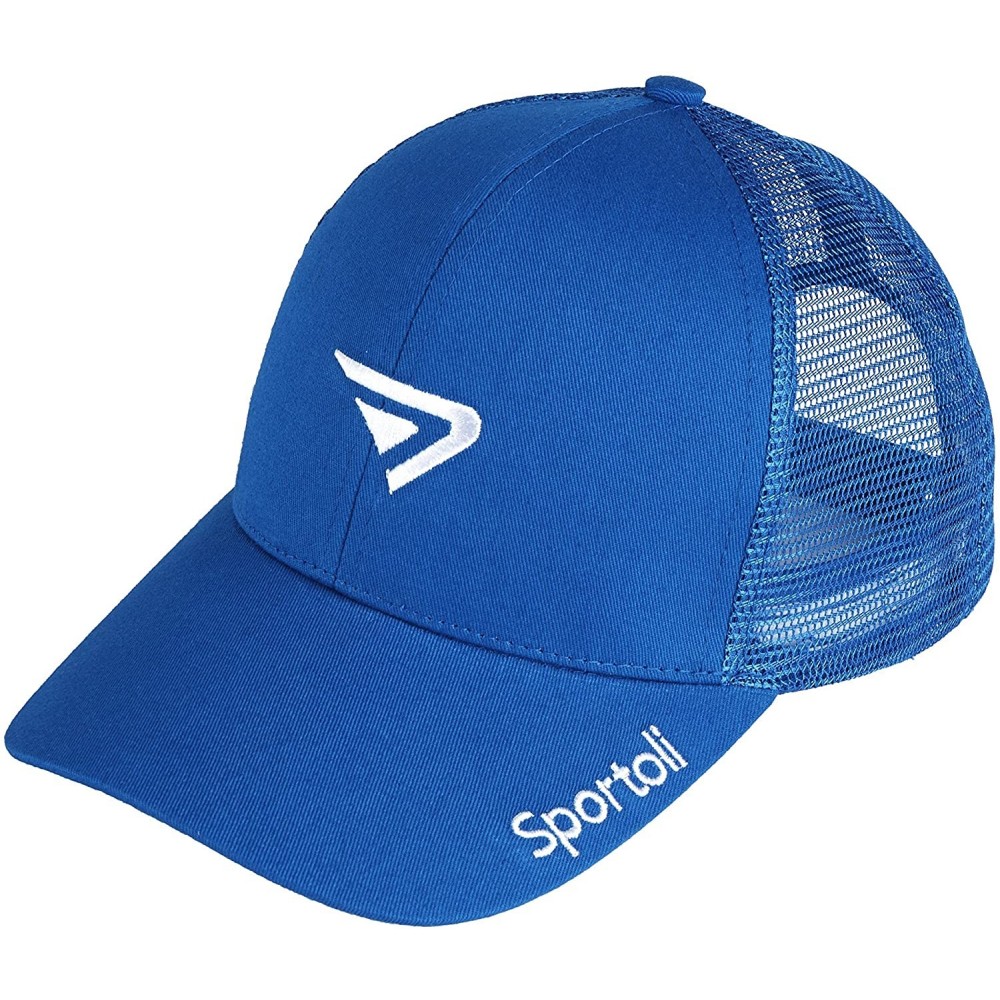 Baseball Caps Adult and Kids Cotton Blend and Mesh Snapback Trucker Baseball Cap Hat - Royal - CA127DEQ30X $11.47